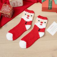 Women's Cute Santa Claus Gingerbread Snowman Spandex Polyester Jacquard Ankle Socks sku image 12