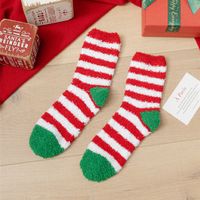 Women's Cute Santa Claus Gingerbread Snowman Spandex Polyester Jacquard Ankle Socks sku image 15