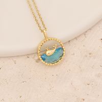 Fashion Water Droplets Heart Shape Butterfly Copper Plating Inlay Zircon Pendant Necklace 1 Piece main image 5