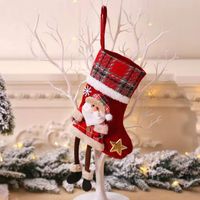 Christmas Fashion Santa Claus Snowman Cloth Party Christmas Socks 1 Piece sku image 1