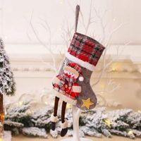 Noël Mode Père Noël Bonhomme De Neige Chiffon Fête Chaussettes De Noël 1 Pièce sku image 2