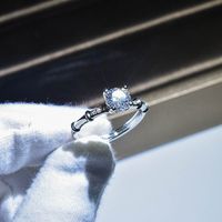 Moda Ronda Cobre Embutido Diamante Artificial Anillos 1 Pieza sku image 28