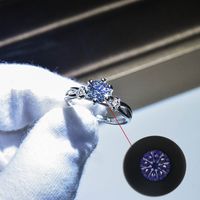Moda Ronda Cobre Embutido Diamante Artificial Anillos 1 Pieza main image 4