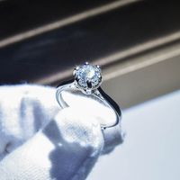 Mode Runden Kupfer Inlay Künstlicher Diamant Ringe 1 Stück sku image 2