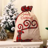 Christmas Cartoon Style Santa Claus Elk Cloth Party Gift Bags 1 Piece sku image 2