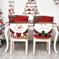 Christmas Fashion Snowman Elk Cloth Family Gathering Chair Cover 1 Piece main image 3