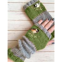 Women's Fashion Bird Knitted Fabric Gloves main image 3