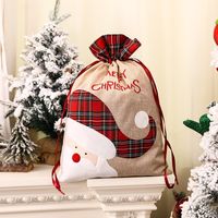 Christmas Cartoon Style Santa Claus Elk Cloth Party Gift Bags 1 Piece sku image 1