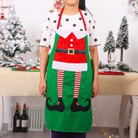 Christmas Fashion Contrasting Colors Dense Velvet Apron 1 Piece sku image 2
