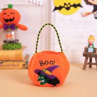 Halloween Pumpkin Cat Flannel Party Gift Bags 1 Piece sku image 1