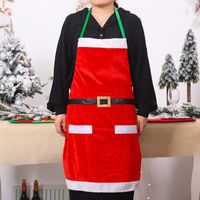 Christmas Fashion Contrasting Colors Dense Velvet Apron 1 Piece sku image 1
