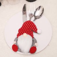 Christmas Fashion Doll Stripe Polka Dots Cloth Party Tableware Set 1 Piece sku image 3