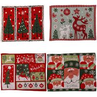Christmas Fashion Santa Claus Snowman Elk Cotton Chemical Fiber Jacquard Embroidery Family Gathering Placemat 1 Piece main image 3