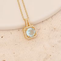 Fashion Water Droplets Heart Shape Butterfly Copper Plating Inlay Zircon Pendant Necklace 1 Piece sku image 5