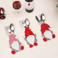 Christmas Fashion Doll Stripe Polka Dots Cloth Party Tableware Set 1 Piece main image 6
