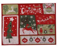 Christmas Fashion Santa Claus Snowman Elk Cotton Chemical Fiber Jacquard Embroidery Family Gathering Placemat 1 Piece sku image 5