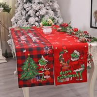 Weihnachten Retro Weihnachtsbaum Brief Schneeflocke Tuch Nicht Gewebt Familientreffen Tischdecke 1 Stück main image 1