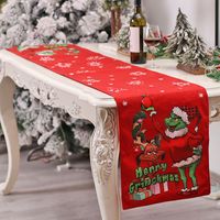 Weihnachten Retro Weihnachtsbaum Brief Schneeflocke Tuch Nicht Gewebt Familientreffen Tischdecke 1 Stück main image 3