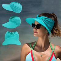 Mujeres Moda Color Sólido Aleros Anchos Sombrero Para El Sol main image 1