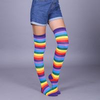 Women's Fashion Stripe Acrylic Over The Knee Socks sku image 1