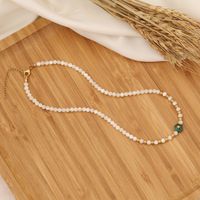 Fashion Star Stainless Steel Shell Pearls Handmade Necklace 1 Piece sku image 1