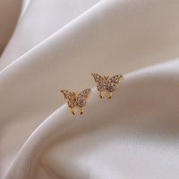 Fashion Bow Knot Alloy Plating Inlay Artificial Gemstones Women's Ear Studs 1 Pair sku image 25