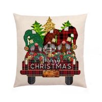 Lindo Árbol De Navidad Papá Noel Letra Lino Fundas De Almohada sku image 6