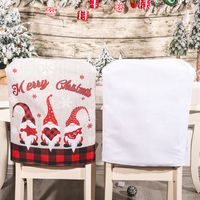 Christmas Fashion Santa Claus Letter Linen Nonwoven Party Chair Cover main image 4