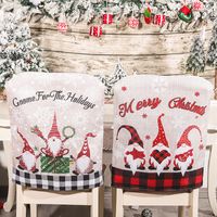 Christmas Fashion Santa Claus Letter Linen Nonwoven Party Chair Cover main image 1