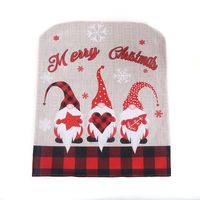 Christmas Fashion Santa Claus Letter Linen Nonwoven Party Chair Cover main image 3