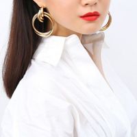 Exaggerated Round Solid Color Alloy Women's Drop Earrings 1 Pair main image 4