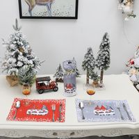 Christmas Fashion Santa Claus Snowflake Linen Nonwoven Family Gathering Placemat 1 Piece main image 5