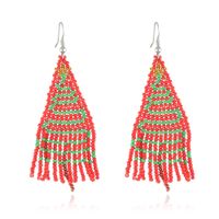 Bohemian Geometric Beaded Handmade Women's Drop Earrings 1 Pair sku image 5