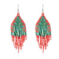 Bohemian Geometric Beaded Handmade Women's Drop Earrings 1 Pair sku image 6