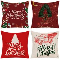 Fashion Christmas Tree Letter Elk Polyester Pillow Cases sku image 3