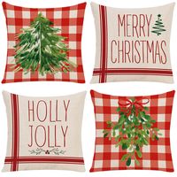 Fashion Christmas Tree Letter Elk Polyester Pillow Cases sku image 6