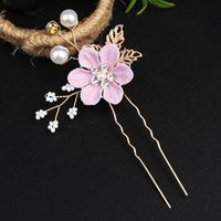 Retro Flower Alloy Handmade Artificial Pearls Hair Combs sku image 4