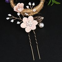 Retro Flower Alloy Handmade Artificial Pearls Hair Combs sku image 6