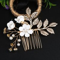 Rétro Fleur Alliage Fait Main Perles Artificielles Peignes À Cheveux sku image 11
