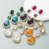 Wholesale Jewelry 1 Pair Fashion Geometric Alloy Rhinestones Earrings main image 1