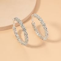 Fashionable Simple Circle Diamond Earrings sku image 3