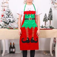Christmas Fashion Contrasting Colors Dense Velvet Apron 1 Piece sku image 3