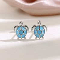 Fashion Tortoise Copper Enamel Plating Ear Studs 1 Pair main image 1