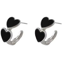 Fashion Heart Shape Alloy Women's Hoop Earrings 1 Pair sku image 1