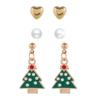 Fashion Santa Claus Bow Knot Alloy Artificial Pearls Women's Drop Earrings 1 Pair main image 5