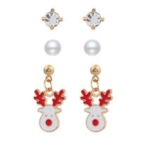 Fashion Santa Claus Bow Knot Alloy Artificial Pearls Women's Drop Earrings 1 Pair sku image 2