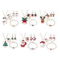 Mode Père Noël Alliage Émail Femmes Bracelets Des Boucles D'oreilles Collier 1 Jeu main image 1