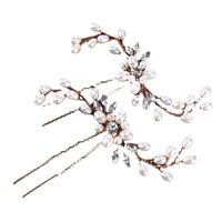 Sweet Geometric Flower Alloy Artificial Rhinestones Artificial Pearls Hairpin main image 5