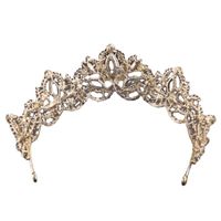 Baroque Style Flower Alloy Artificial Rhinestones Crown main image 5