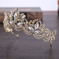 Baroque Style Flower Alloy Artificial Rhinestones Crown main image 4